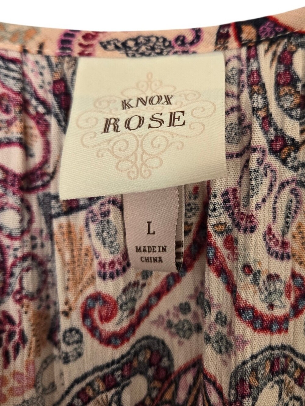 🌸 Knox Rose Paisley Boho Peasant Dress | Size Large - Picture 5 of 6